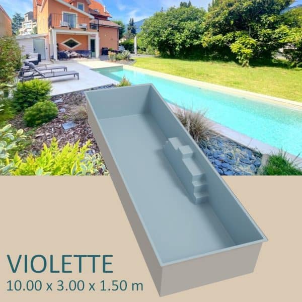 vignette piscine coque VIOLETTE. Couloir de nage