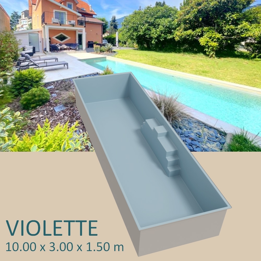 vignette piscine coque VIOLETTE. Couloir de nage